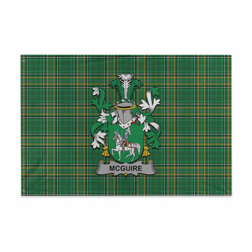 McGuire Irish Clan Tartan House Flag with Coat of Arms