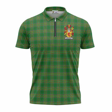 McHale Irish Clan Tartan Zipper Polo Shirt with Coat of Arms Unisex - Tartan Vibes Clothing