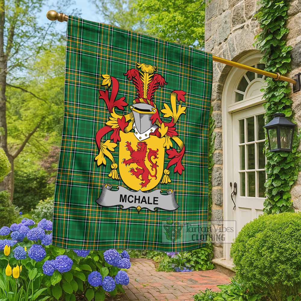 McHale Irish Clan Tartan Flag with Coat of Arms