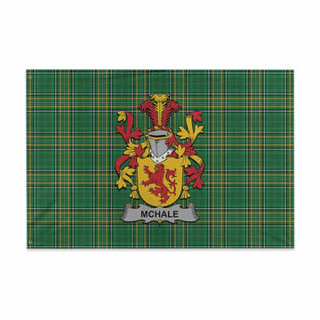McHale Irish Clan Tartan House Flag with Coat of Arms