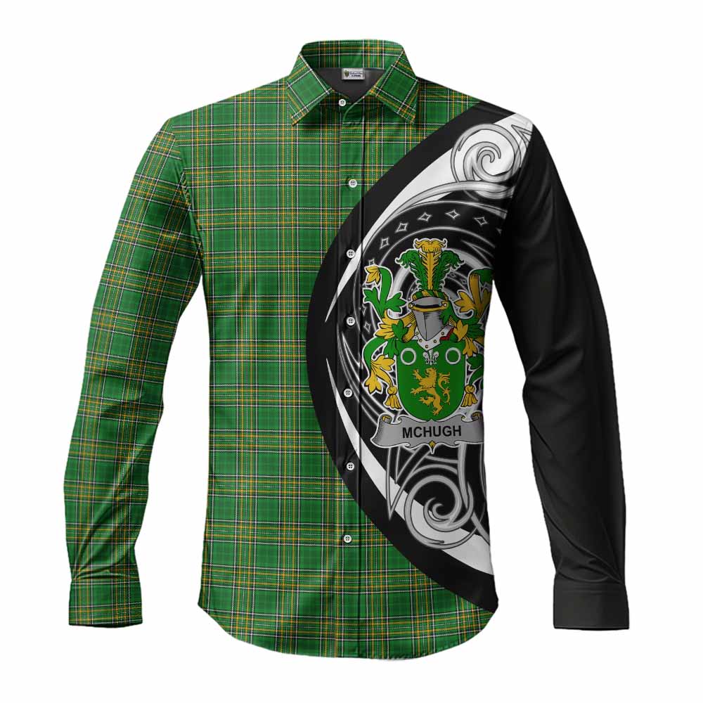 McHugh Irish Clan Long Sleeve Button Shirt Celtic Circle Style Men's Shirt S - Tartan Vibes Clothing