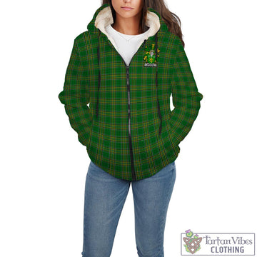 McHugh Irish Clan Tartan Sherpa Hoodie with Coat of Arms - Tartan Vibes Clothing