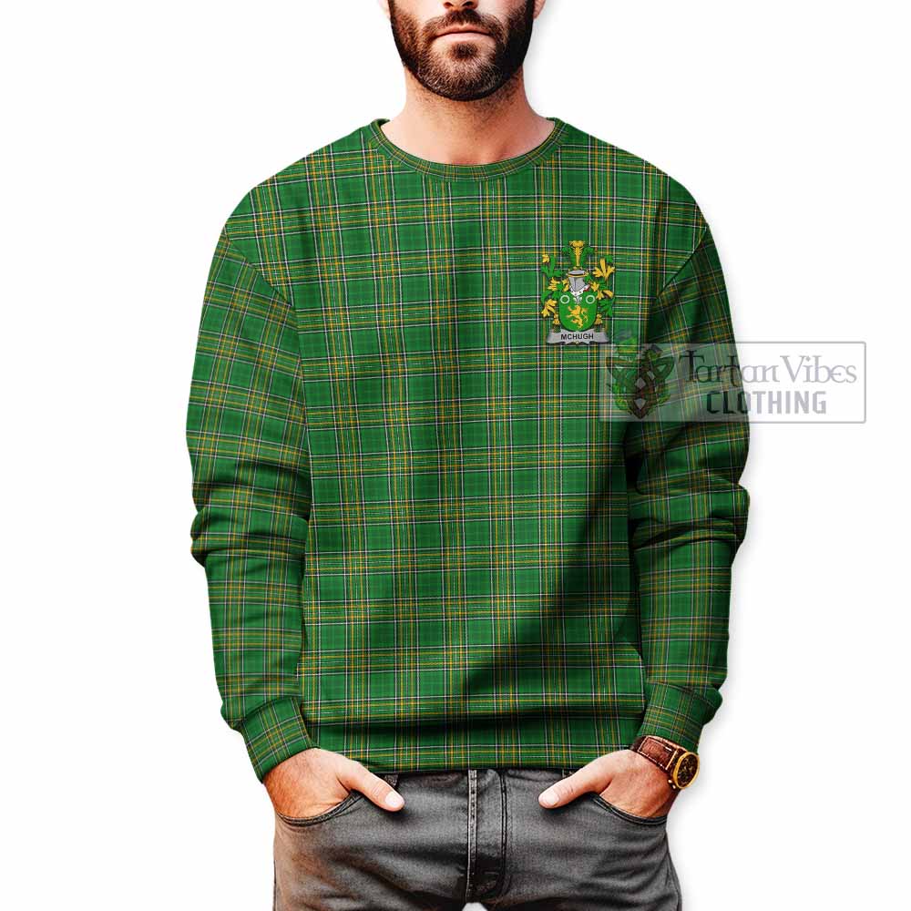 McHugh Irish Clan Tartan Sweatshirt with Coat of Arms - Tartan Vibes Clothing