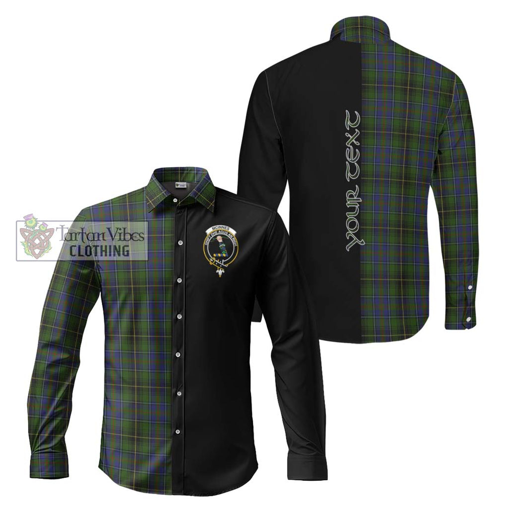 McInnes Tartan Long Sleeve Button Shirt with Family Crest and Half Of Me Style Men's Shirt S - Tartanvibesclothing Shop
