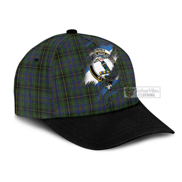 Tartan Vibes Clothing McInnes Tartan Classic Cap with Family Crest In Me Style