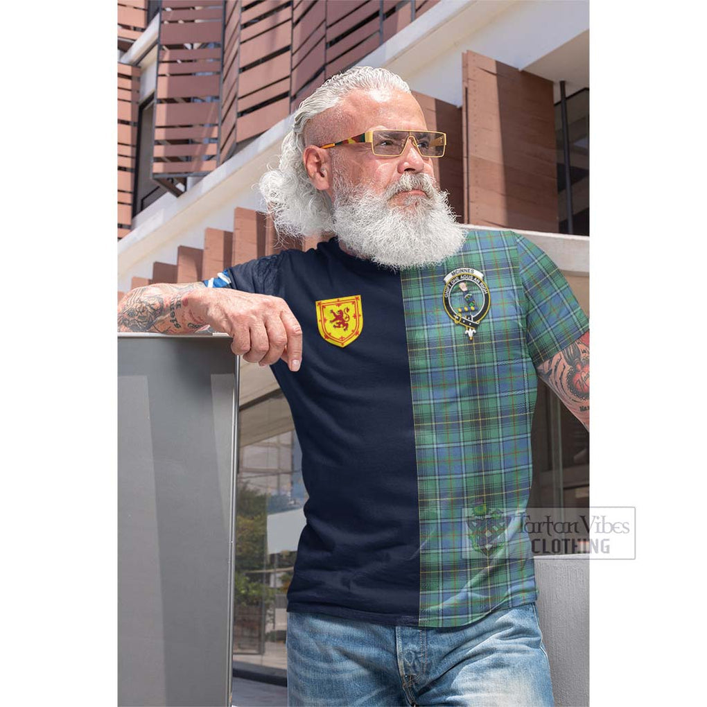 Tartan Vibes Clothing McInnes Ancient Tartan Cotton T-shirt with Scottish Lion Royal Arm Half Style