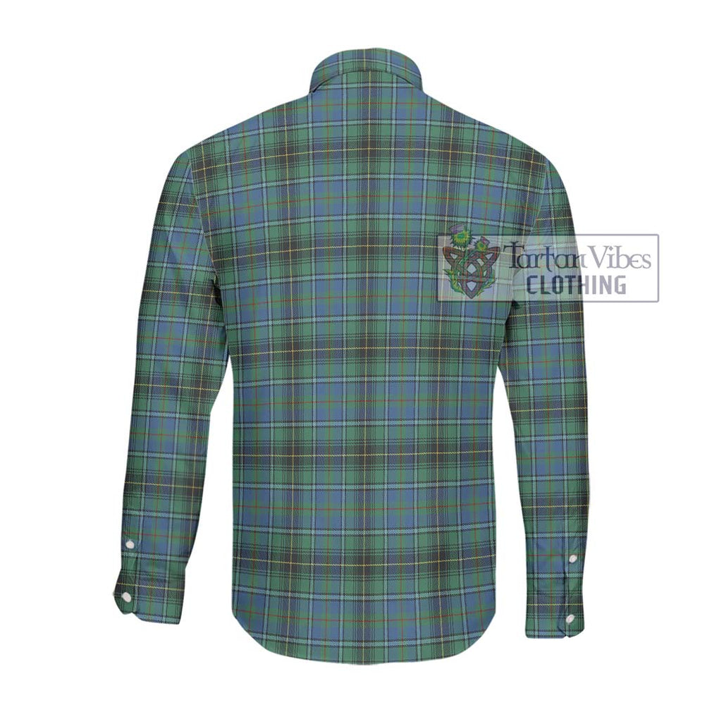 McInnes Ancient Tartan Long Sleeve Button Shirt with Family Crest DNA In Me Style - Tartanvibesclothing Shop