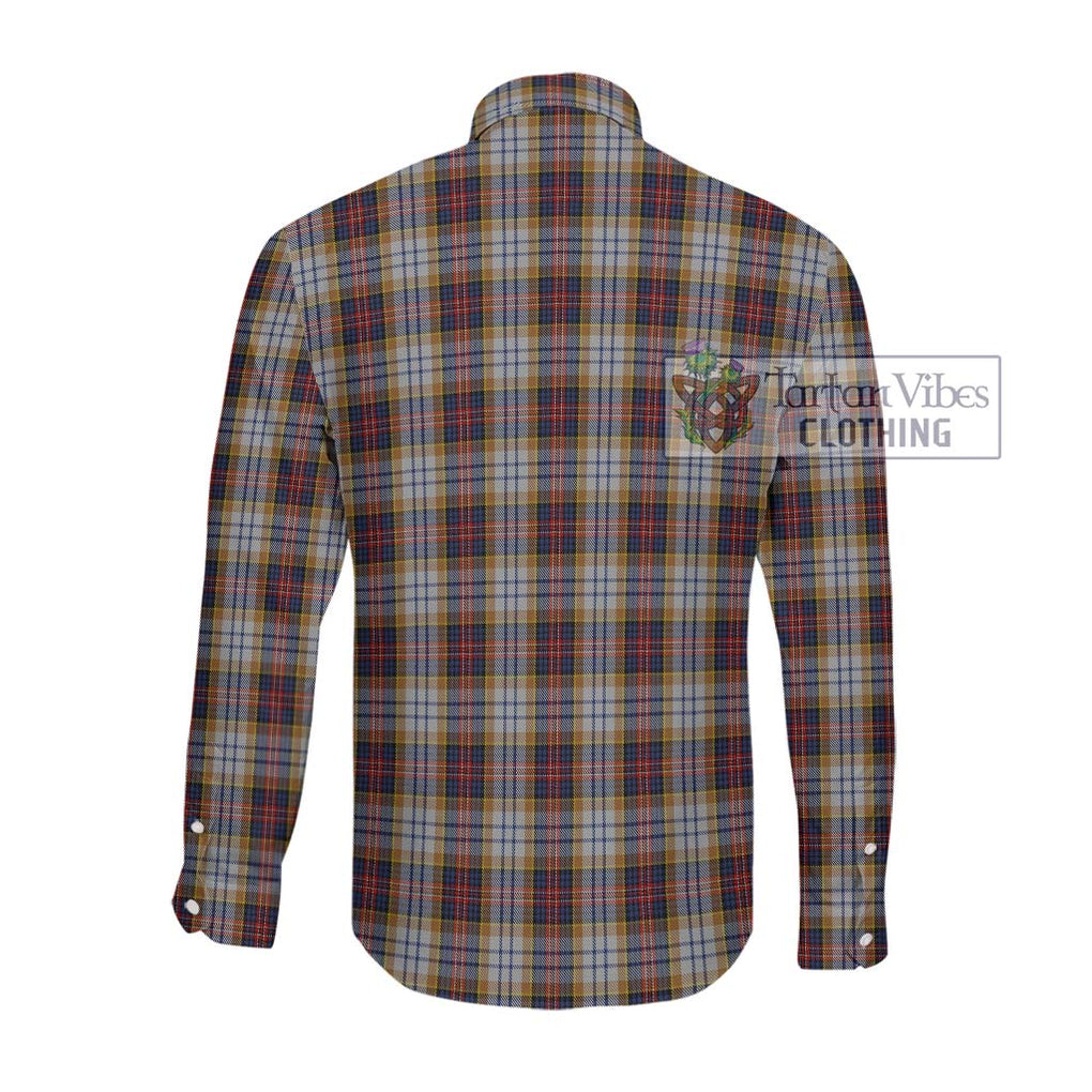 McInnes Ancient Hunting Tartan Long Sleeve Button Shirt with Family Crest DNA In Me Style - Tartanvibesclothing Shop