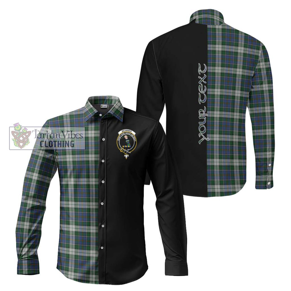 McInnes Dress Tartan Long Sleeve Button Shirt with Family Crest and Half Of Me Style Men's Shirt S - Tartanvibesclothing Shop