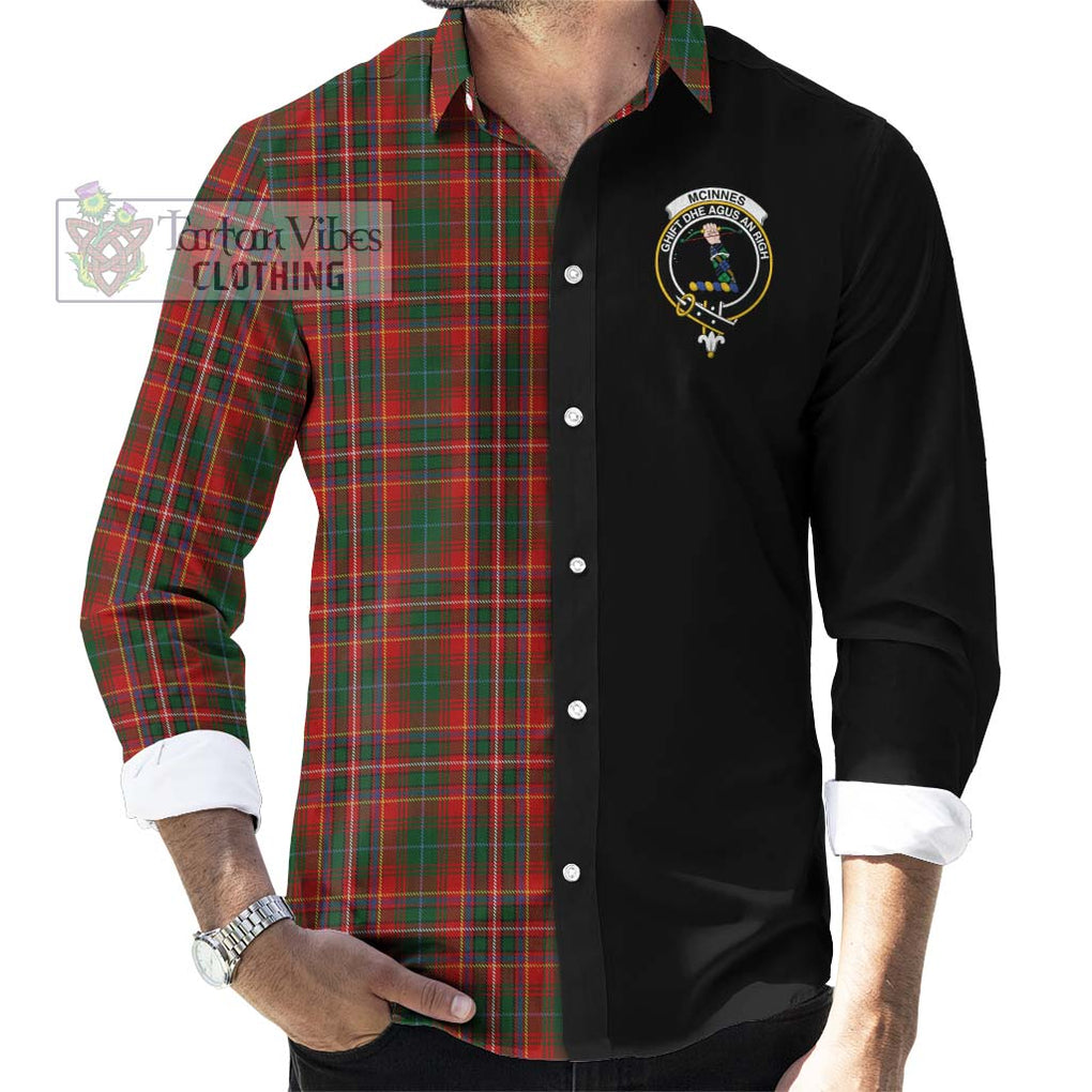 McInnes Hastie Tartan Long Sleeve Button Shirt with Family Crest and Half Of Me Style - Tartanvibesclothing Shop