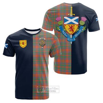 McIntosh Ancient Tartan Cotton T-shirt Alba with Scottish Lion Royal Arm Half Style