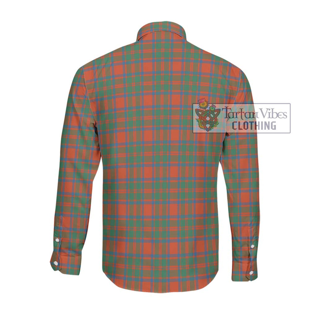 McIntosh Ancient Tartan Long Sleeve Button Shirt with Family Crest DNA In Me Style - Tartanvibesclothing Shop
