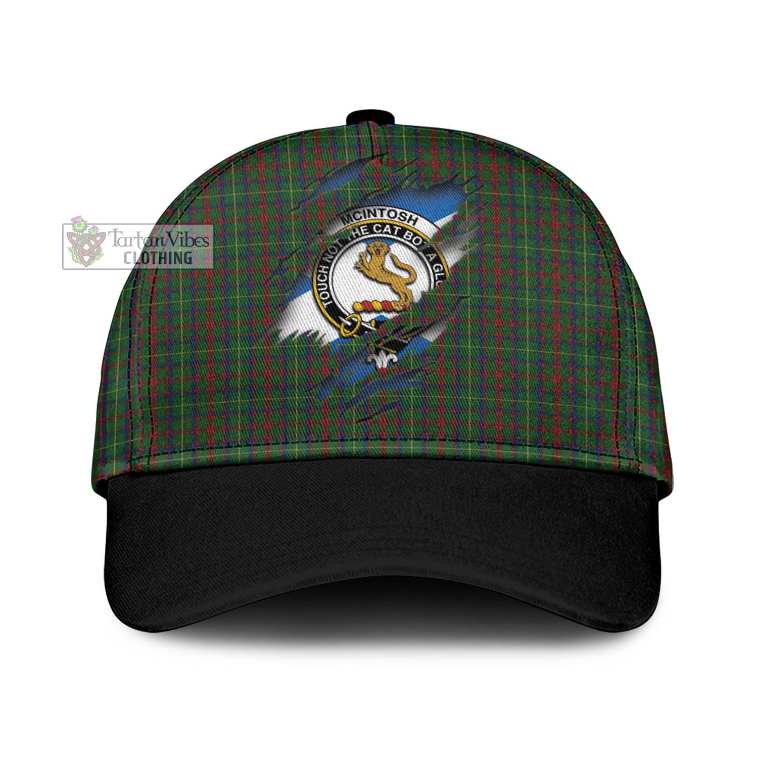 Tartan Vibes Clothing McIntosh Hunting Tartan Classic Cap with Family Crest In Me Style