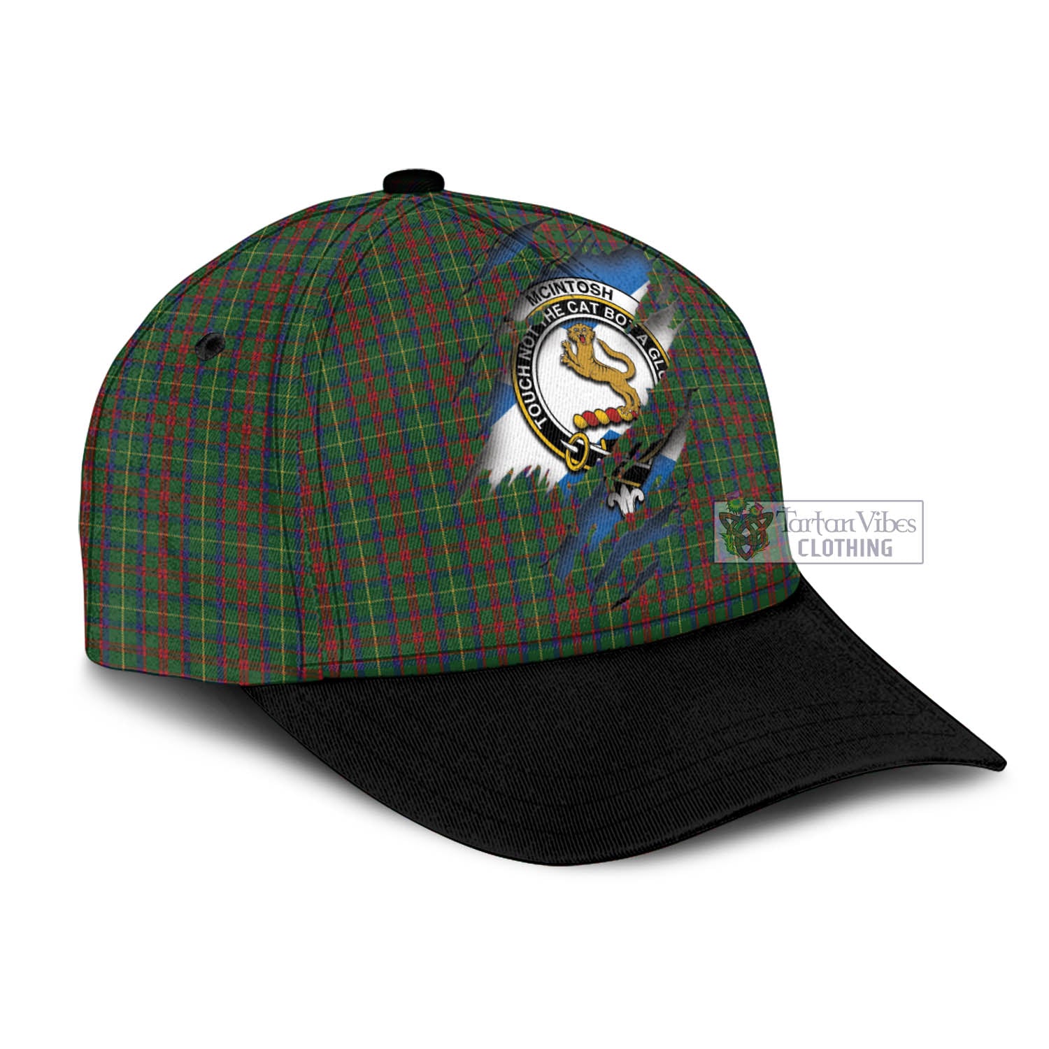 Tartan Vibes Clothing McIntosh Hunting Tartan Classic Cap with Family Crest In Me Style