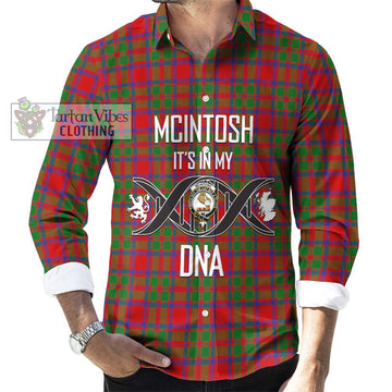 McIntosh Modern Tartan Long Sleeve Button Shirt with Family Crest DNA In Me Style Men's Shirt S - Tartanvibesclothing Shop
