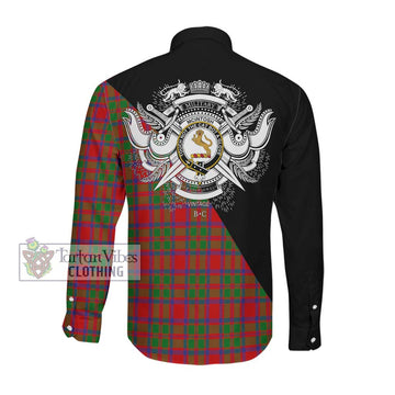 McIntosh Modern Tartan Long Sleeve Button Shirt with Family Crest and Military Logo Style Men's Shirt - Tartanvibesclothing Shop