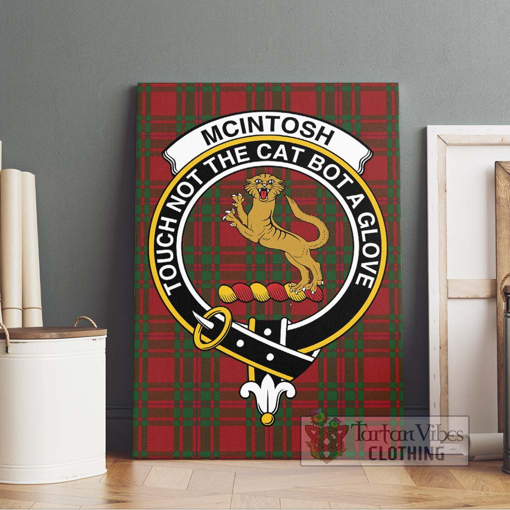 McIntosh Red Tartan Canvas Print Wall Art with Family Crest Without Frame - Tartan Vibes Clothing