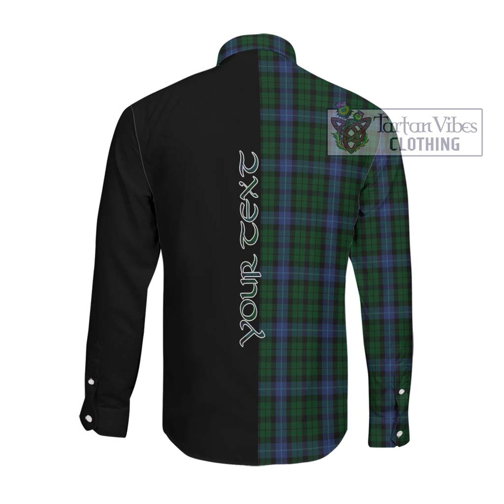 McIntyre Tartan Long Sleeve Button Shirt with Family Crest and Half Of Me Style Men's Shirt - Tartanvibesclothing Shop