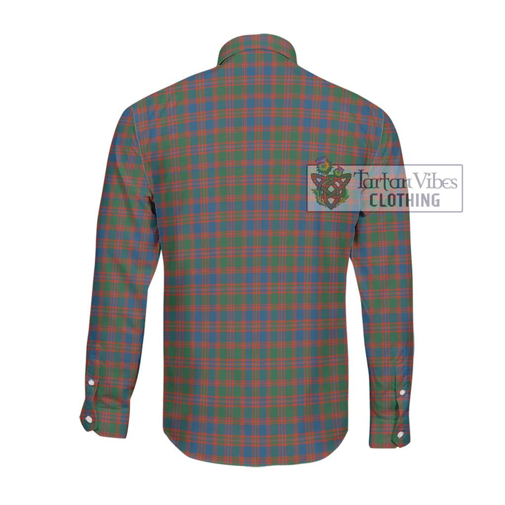 McIntyre Ancient Tartan Long Sleeve Button Shirt with Family Crest DNA In Me Style - Tartanvibesclothing Shop