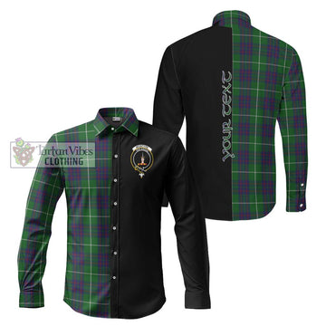 McIntyre Hunting Tartan Long Sleeve Button Shirt with Family Crest and Half Of Me Style Men's Shirt S - Tartanvibesclothing Shop