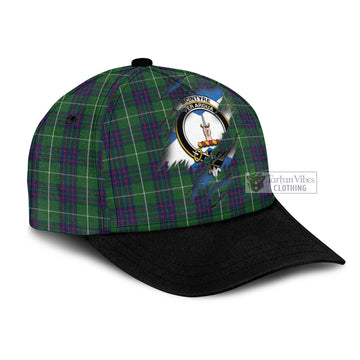 Tartan Vibes Clothing McIntyre Hunting Tartan Classic Cap with Family Crest In Me Style