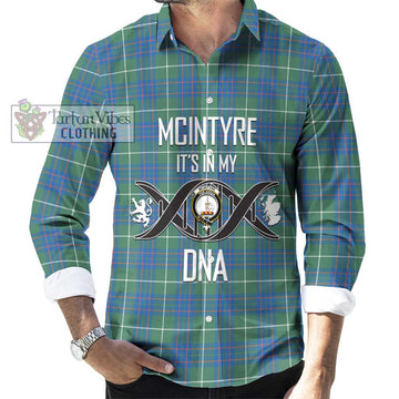 McIntyre Hunting Ancient Tartan Long Sleeve Button Shirt with Family Crest DNA In Me Style Men's Shirt S - Tartanvibesclothing Shop