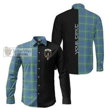 McIntyre Hunting Ancient Tartan Long Sleeve Button Shirt with Family Crest and Half Of Me Style Men's Shirt S - Tartanvibesclothing Shop