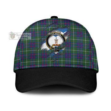 Tartan Vibes Clothing McIntyre Hunting Modern Tartan Classic Cap with Family Crest In Me Style