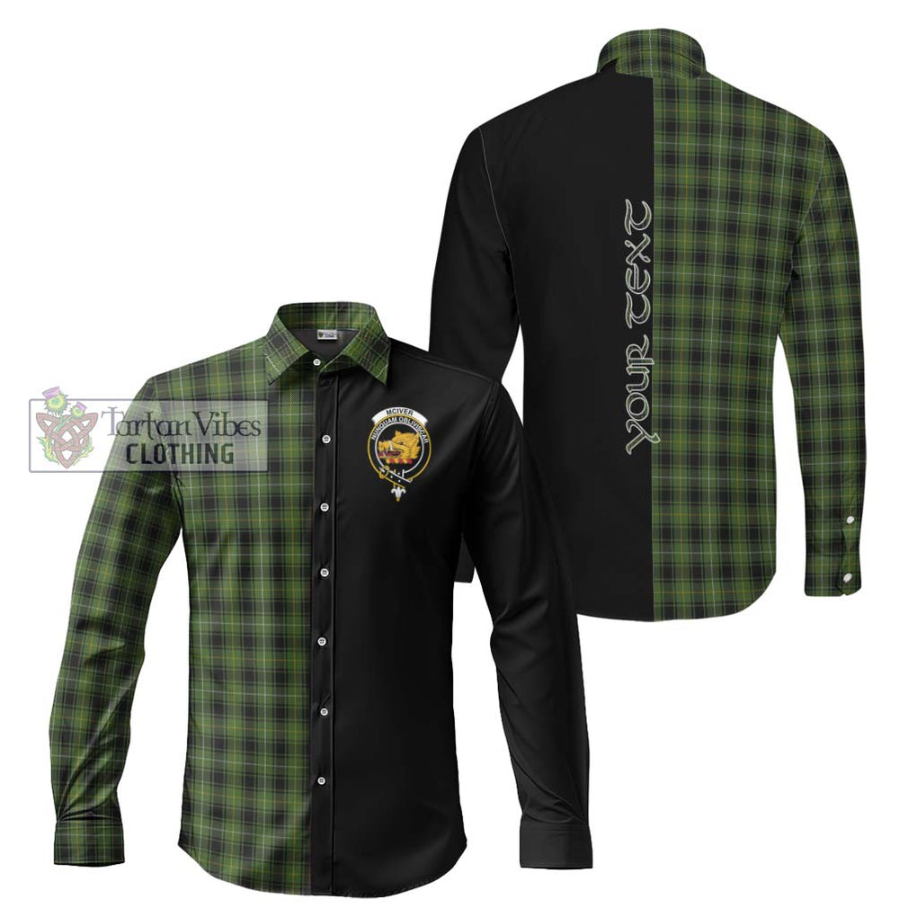 McIver Hunting Tartan Long Sleeve Button Shirt with Family Crest and Half Of Me Style Men's Shirt S - Tartanvibesclothing Shop