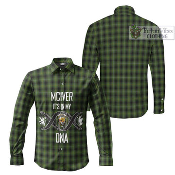 McIver Hunting Tartan Long Sleeve Button Shirt with Family Crest DNA In Me Style Men's Shirt - Tartanvibesclothing Shop