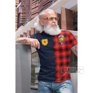 McIver Modern Tartan Cotton T-shirt Alba with Scottish Lion Royal Arm Half Style