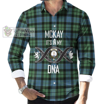 McKay Ancient Tartan Long Sleeve Button Shirt with Family Crest DNA In Me Style Men's Shirt S - Tartanvibesclothing Shop