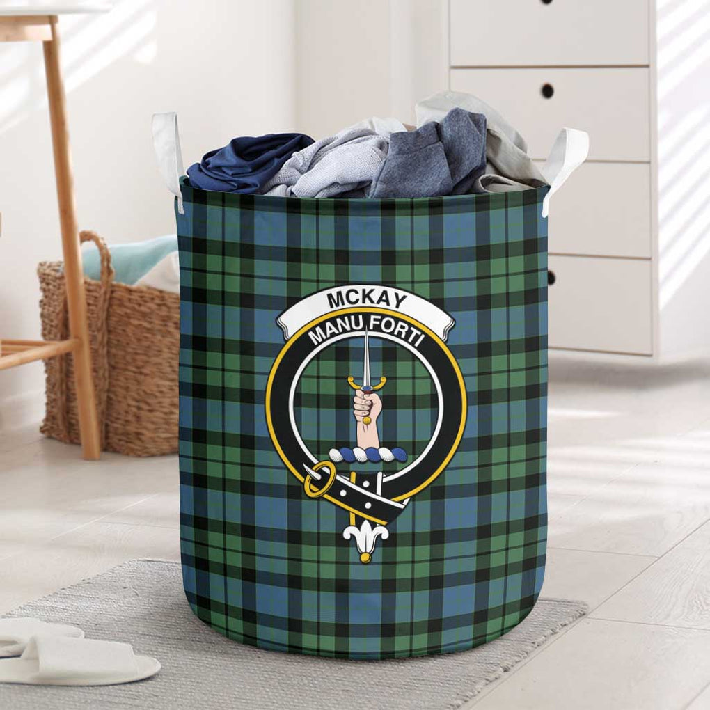 McKay Ancient Tartan Laundry Basket with Family Crest One Size - Tartanvibesclothing Shop