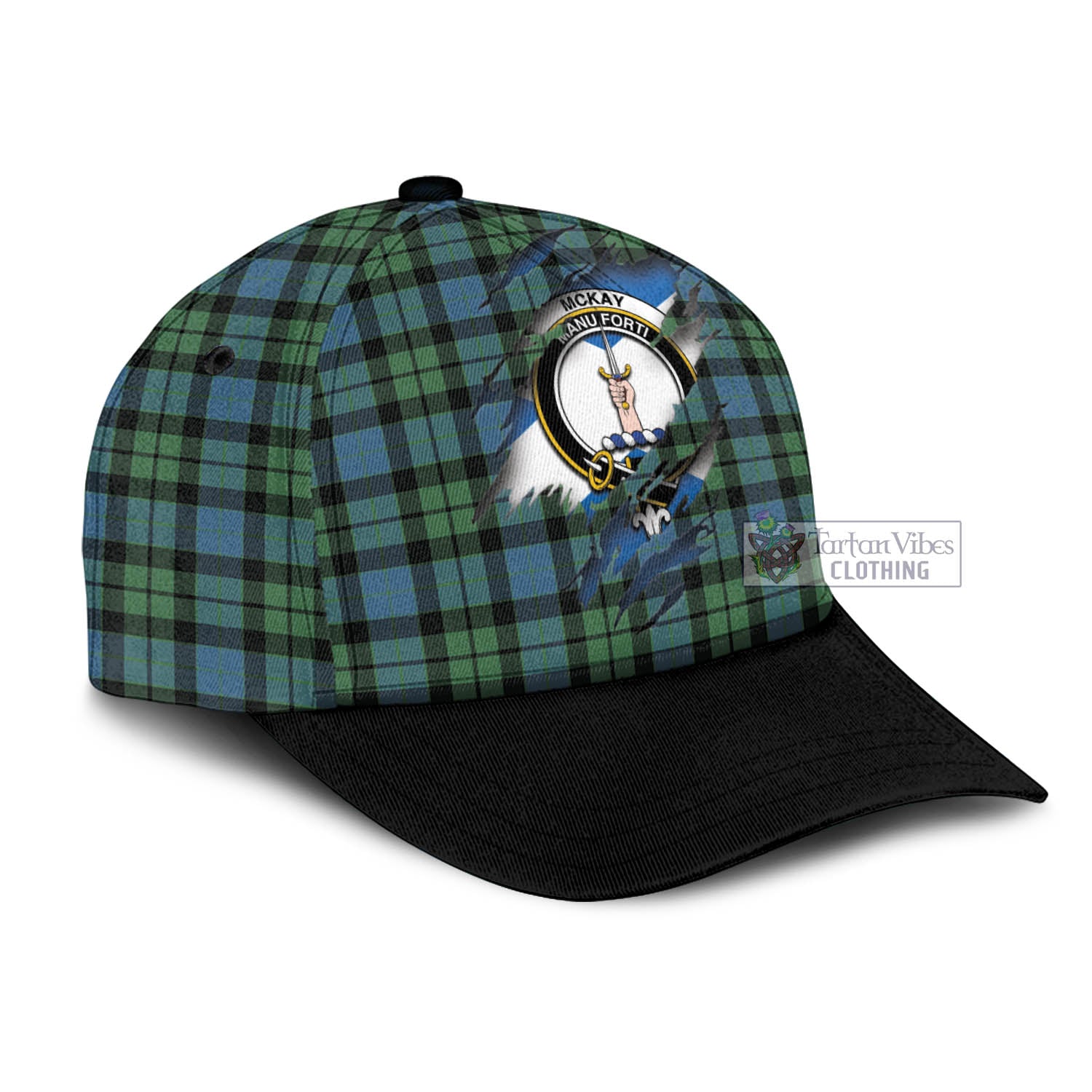 Tartan Vibes Clothing McKay Ancient Tartan Classic Cap with Family Crest In Me Style