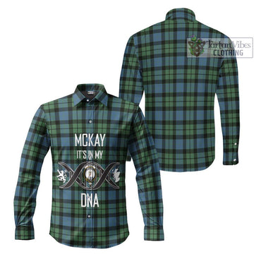 McKay Ancient Tartan Long Sleeve Button Shirt with Family Crest DNA In Me Style Men's Shirt - Tartanvibesclothing Shop