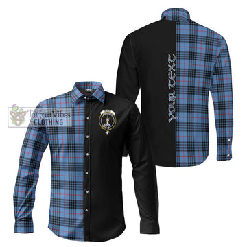 McKay Blue Tartan Long Sleeve Button Shirt with Family Crest and Half Of Me Style Men's Shirt S - Tartanvibesclothing Shop