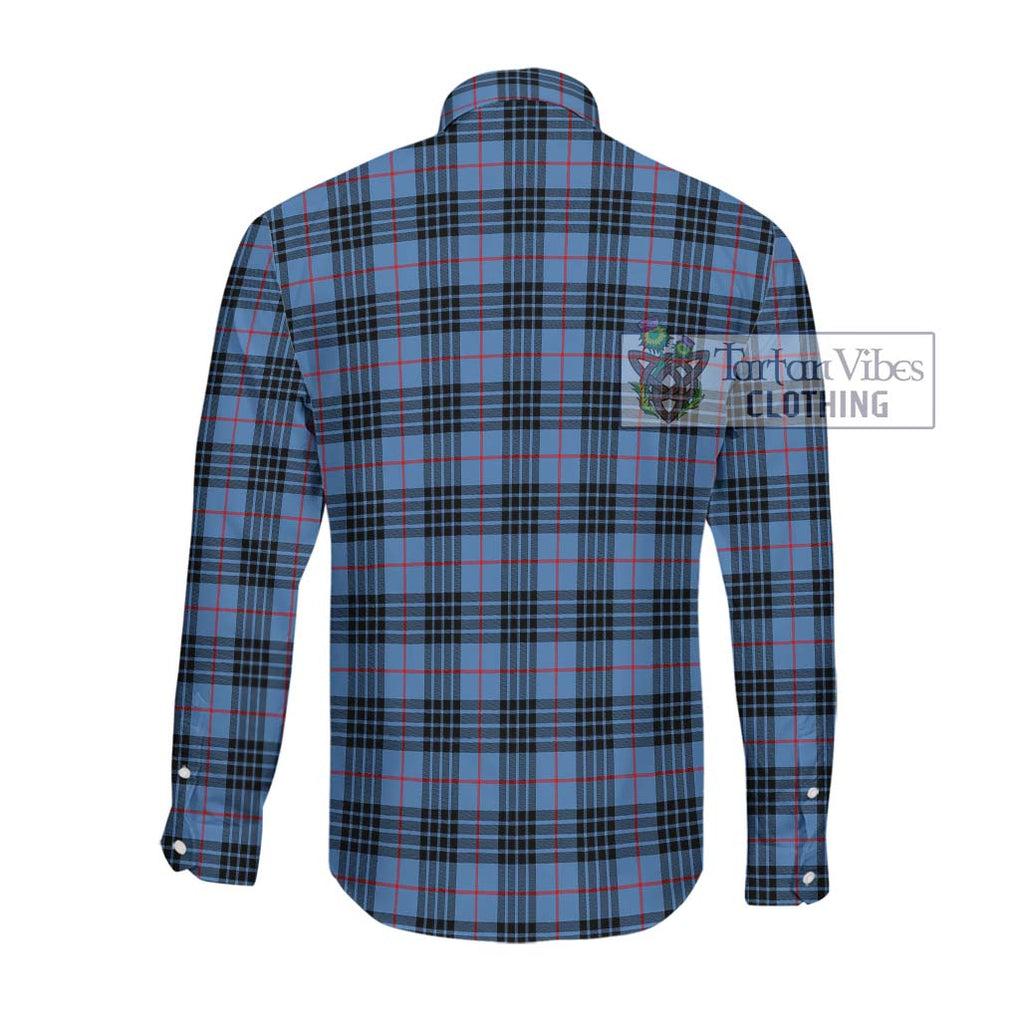 McKay Blue Tartan Long Sleeve Button Shirt with Family Crest DNA In Me Style - Tartanvibesclothing Shop