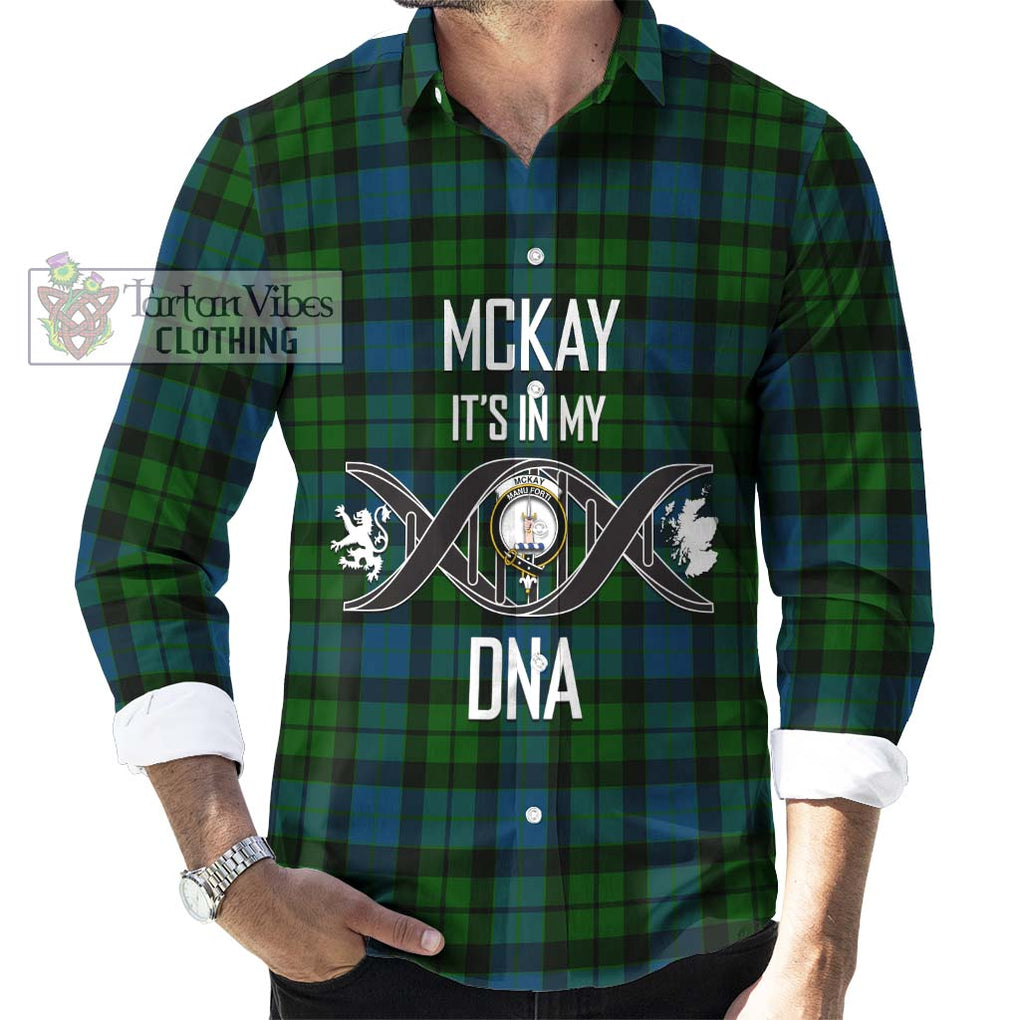 McKay Modern Tartan Long Sleeve Button Shirt with Family Crest DNA In Me Style Men's Shirt S - Tartanvibesclothing Shop