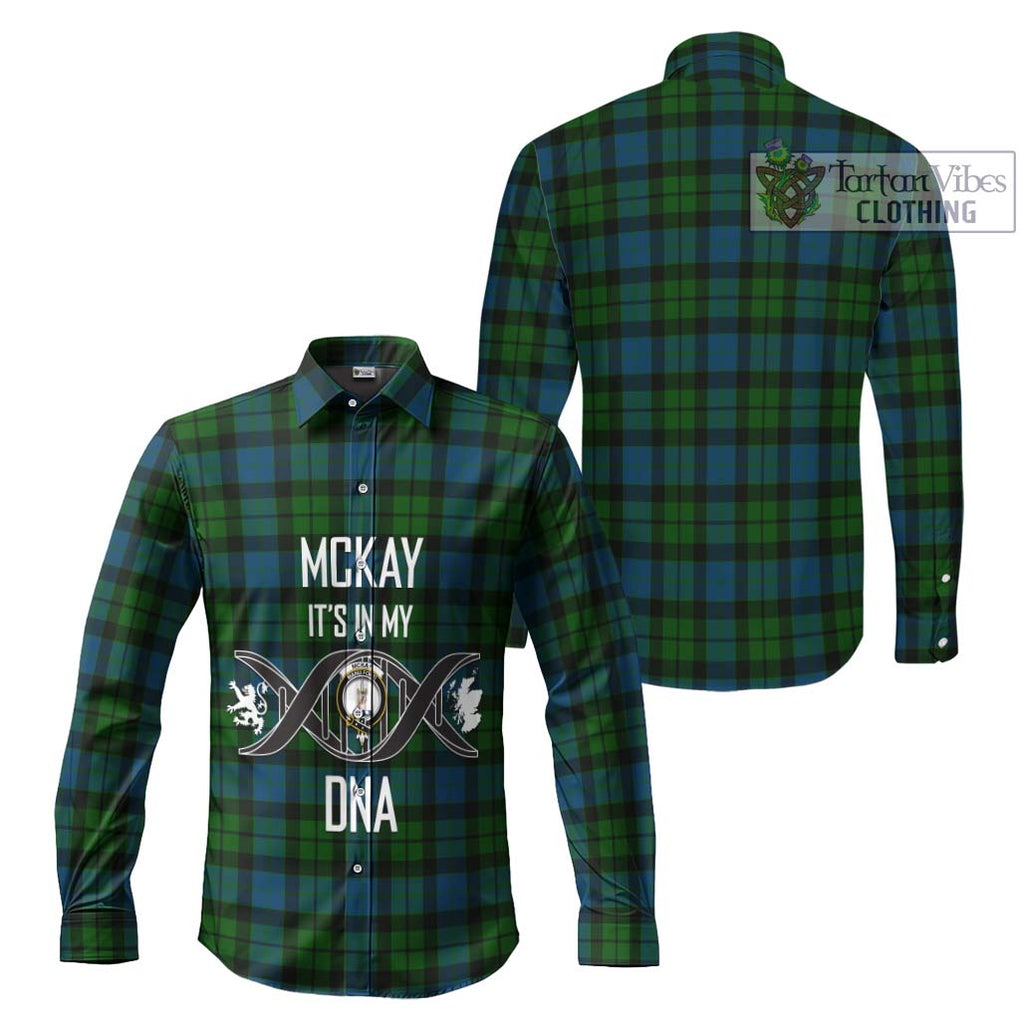 McKay Modern Tartan Long Sleeve Button Shirt with Family Crest DNA In Me Style Men's Shirt - Tartanvibesclothing Shop