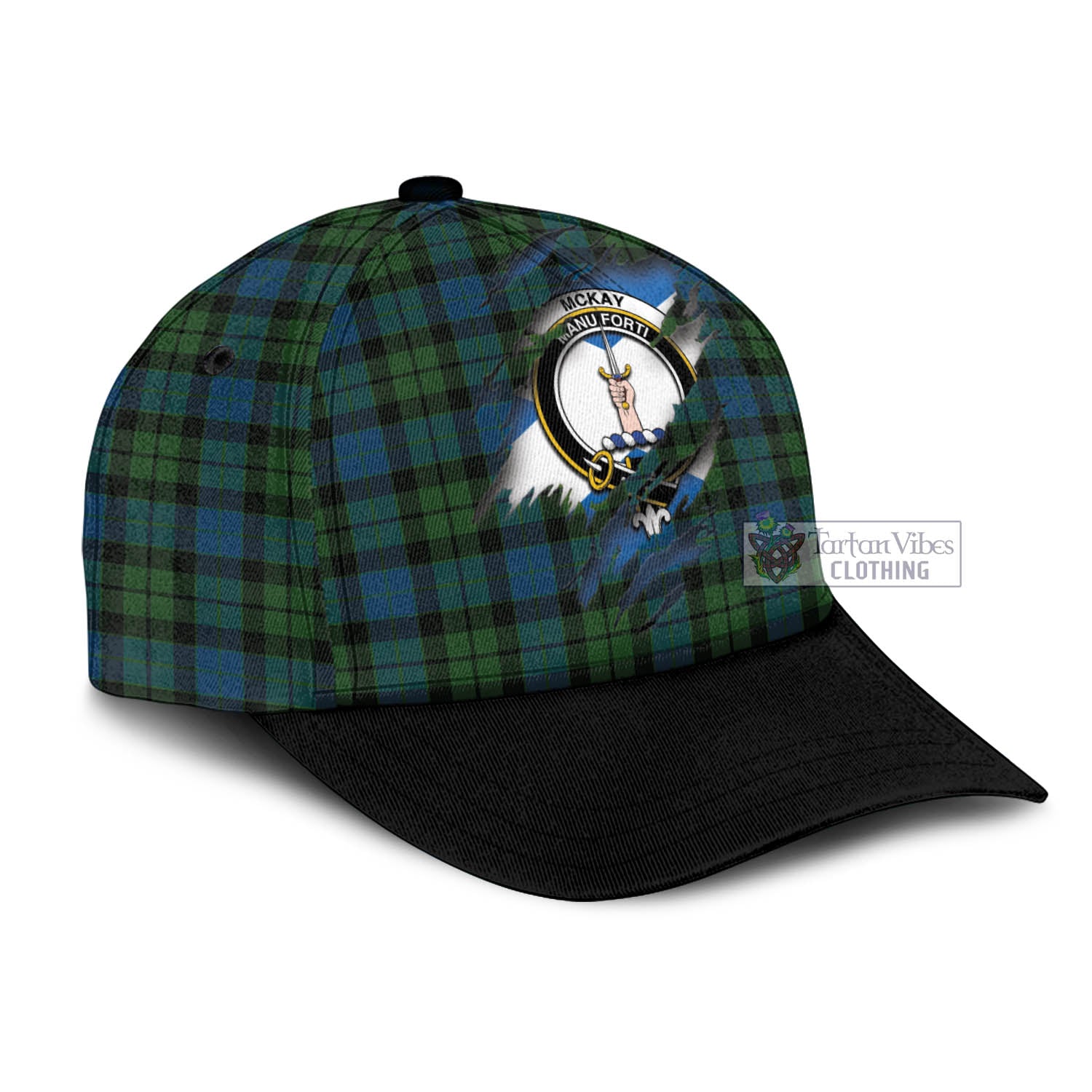 Tartan Vibes Clothing McKay Modern Tartan Classic Cap with Family Crest In Me Style