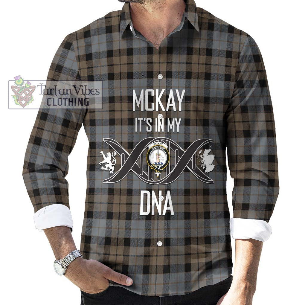 McKay Weathered Tartan Long Sleeve Button Shirt with Family Crest DNA In Me Style Men's Shirt S - Tartanvibesclothing Shop