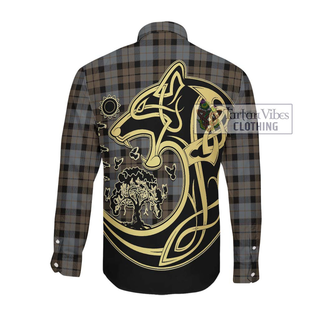 McKay Weathered Tartan Long Sleeve Button Shirt with Family Crest Celtic Wolf Style Men's Shirt - Tartan Vibes Clothing