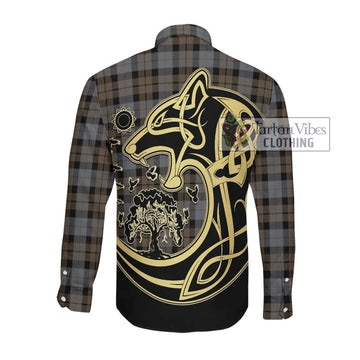 McKay Weathered Tartan Long Sleeve Button Shirt with Family Crest Celtic Wolf Style Men's Shirt - Tartan Vibes Clothing
