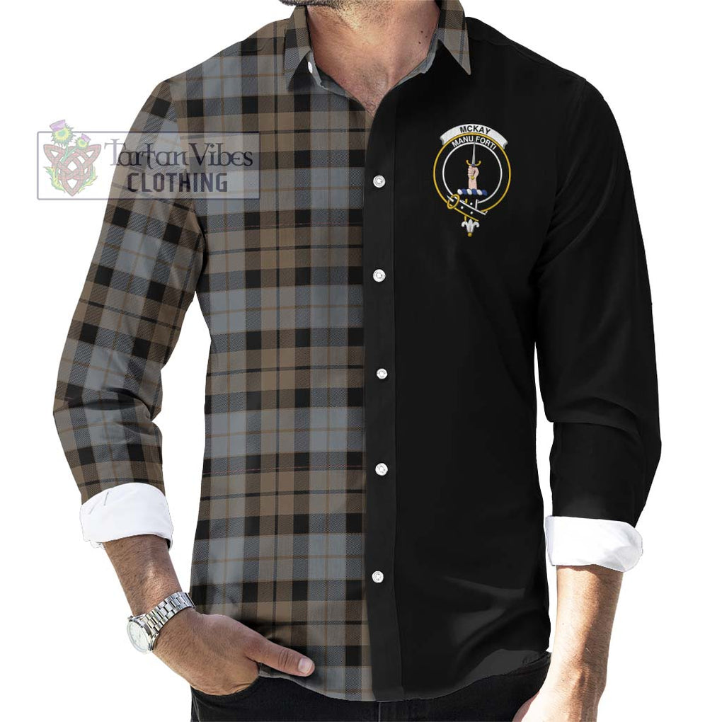 McKay Weathered Tartan Long Sleeve Button Shirt with Family Crest and Half Of Me Style - Tartanvibesclothing Shop