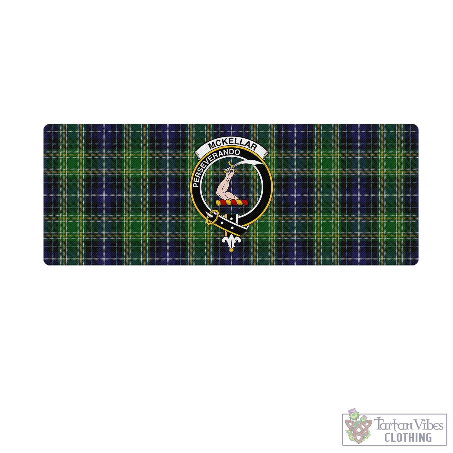 Tartan Vibes Clothing McKellar Tartan Mouse Pad with Family Crest