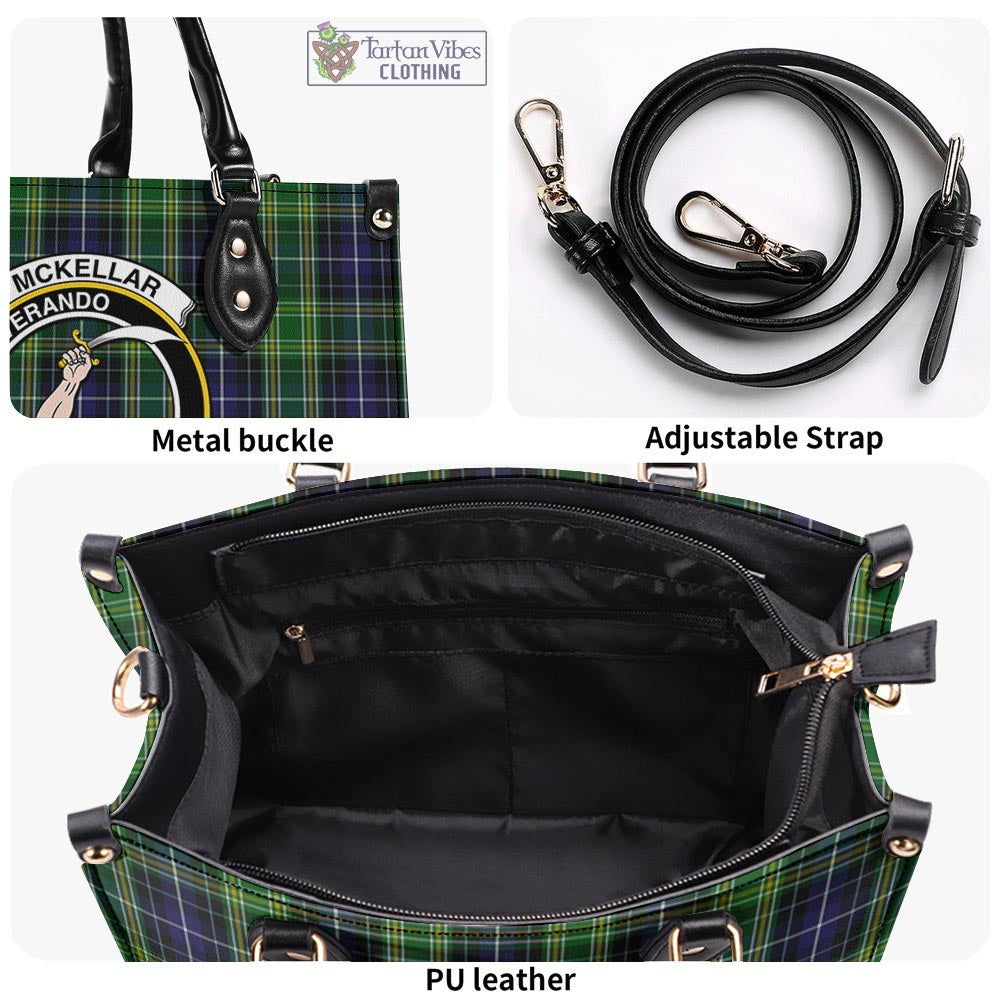 Tartan Vibes Clothing McKellar Tartan Luxury Leather Handbags with Family Crest