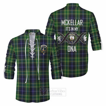 Tartan Vibes Clothing McKellar Tartan Ghillie Kilt Shirt with Family Crest DNA In Me Style