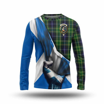 Tartan Vibes Clothing McKellar Tartan Long Sleeve T-Shirt with Family Crest Scotland Patriotic Style