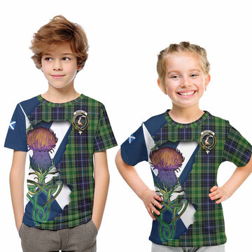 Tartan Vibes Clothing McKellar Tartan Family Crest Kid T-Shirt Scottish Thistle Celtic Inspired