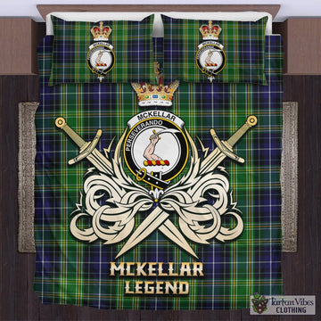 McKellar Tartan Bedding Set with Clan Crest and the Golden Sword of Courageous Legacy